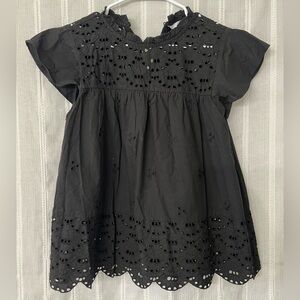 Charming Black Eyelet Women’s Blouse